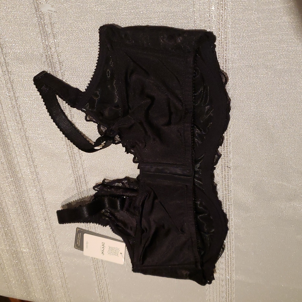 Déesse Lingerie by 'Femme Couture' Underwire Balconette Full BRA NEW BLACK Plus - Picture 6 of 16